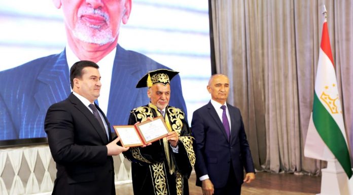 Afghan President Receives an Honorary Doctorate from the Tajik National University