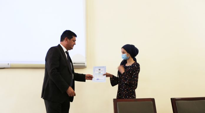 «ШАҲОДАТНОМА»-И КУРСИ ДӮЗАНДАГӢ БА ДОНИШҶӮДУХТАРОНИ ДМТ