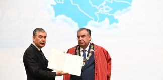 EMOMALI RAHMON AWARDED THE MARK OF HONOUR OF THE HEADS OF CENTRAL ASIAN STATES
