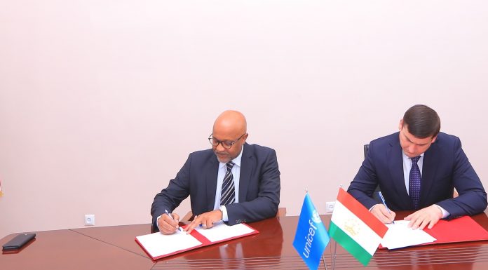 Встреча ректора ТНУ с Представителем ЮНИСЕФ в Республике Таджикистан