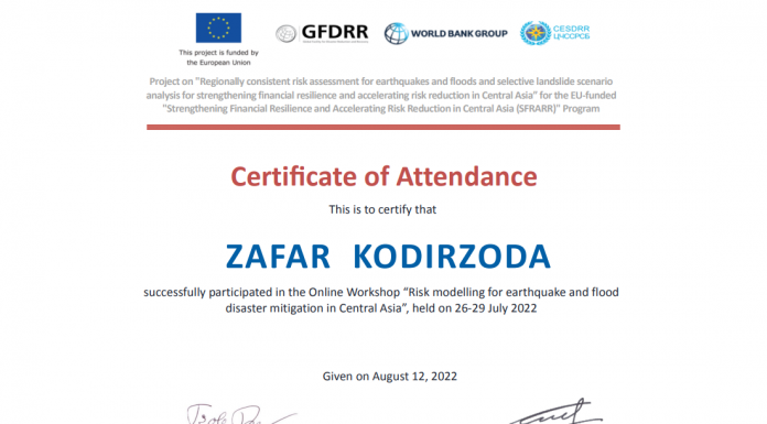 Преподаватели физического факультета приняли участие в онлайн семинаре «Моделирование риска для уменьшения последствий землетрясений и наводнений в Центральной Азии»